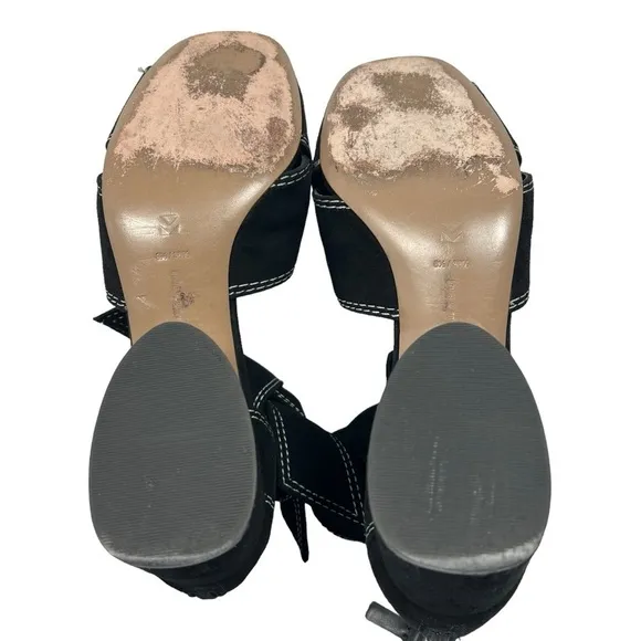 MERCEDES CASTILLO Asuki Knotted Strap Sandals Black Suede Women's Size 8.5