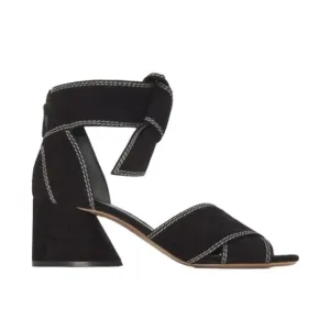 MERCEDES CASTILLO Asuki Knotted Strap Sandals Black Suede Women's Size 8.5