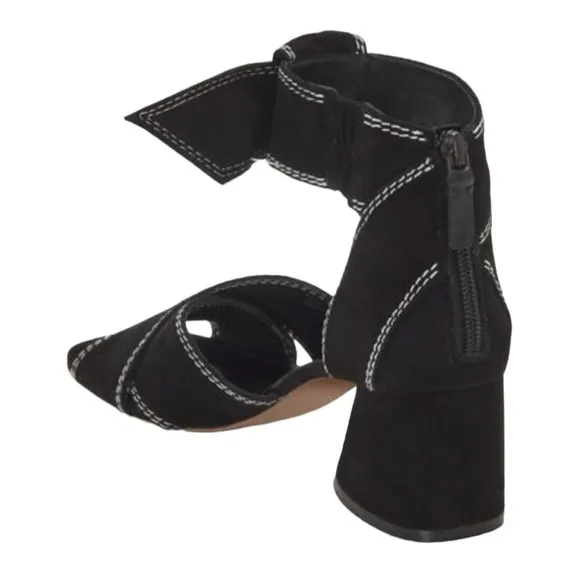MERCEDES CASTILLO Asuki Knotted Strap Sandals Black Suede Women's Size 8.5