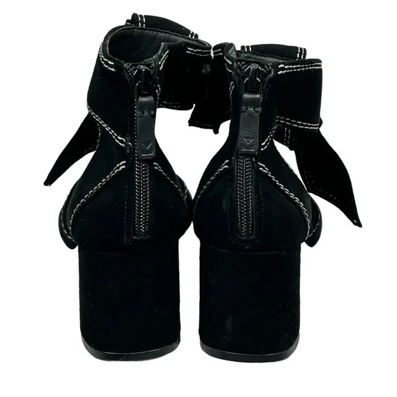 MERCEDES CASTILLO Asuki Knotted Strap Sandals Black Suede Women's Size 8.5