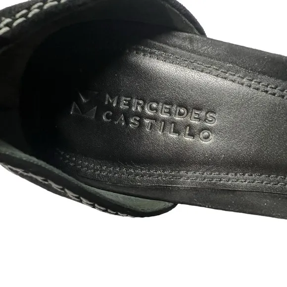 MERCEDES CASTILLO Asuki Knotted Strap Sandals Black Suede Women's Size 8.5