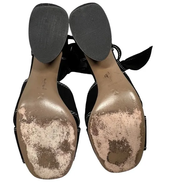 MERCEDES CASTILLO Asuki Knotted Strap Sandals Black Suede Women's Size 8.5