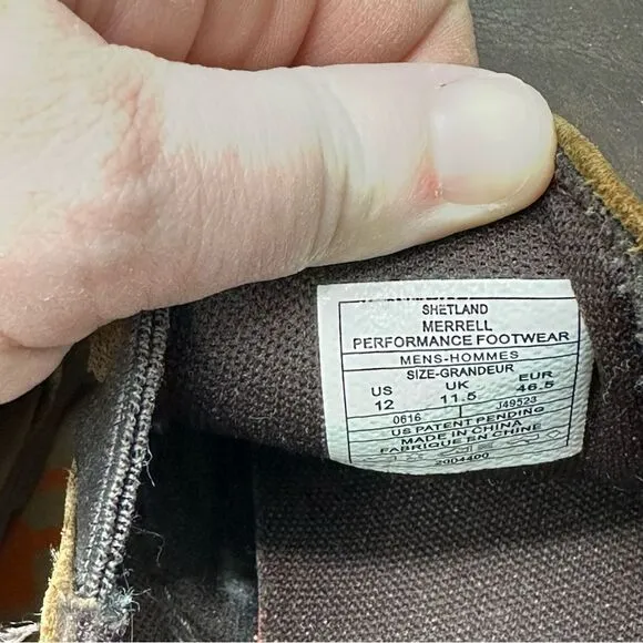 Merrell shetland brown leather shoes moc loafers flats men's 12