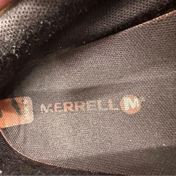 Merrell shetland brown leather shoes moc loafers flats men's 12