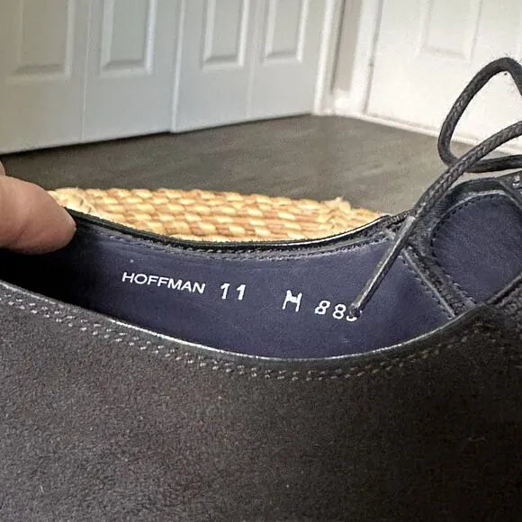 Mezlan Hoffman Men's 11 M Black Suede Leather Wingtip Oxfords Dress Shoes Spain