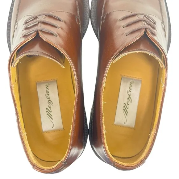 Mezlan Men 8M Torello Brown‎ Leather Oxford Square Toe Dress Shoes Made in Spain