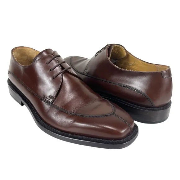 Mezlan Men 8M Torello Brown‎ Leather Oxford Square Toe Dress Shoes Made in Spain