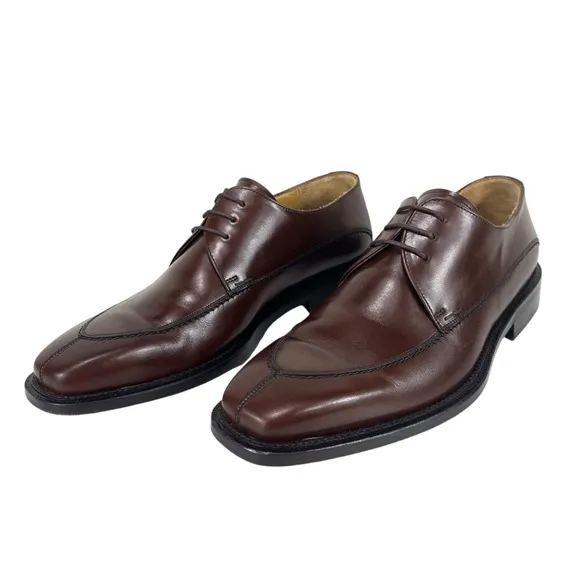 Mezlan Men 8M Torello Brown‎ Leather Oxford Square Toe Dress Shoes Made in Spain
