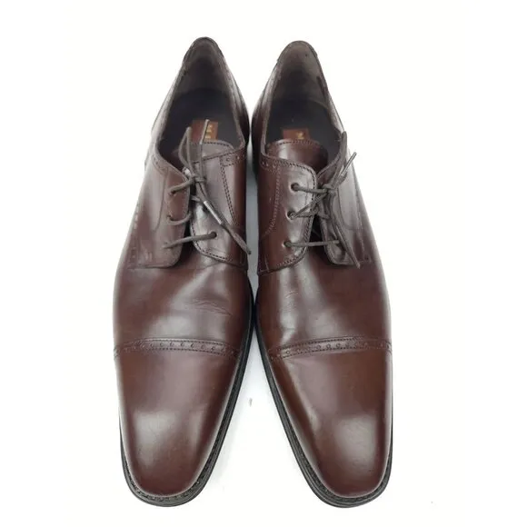MEZLAN Mens Dress Shoes Brown Leather Lace Up Brogue Cap Toe Oxfords Size 10 M