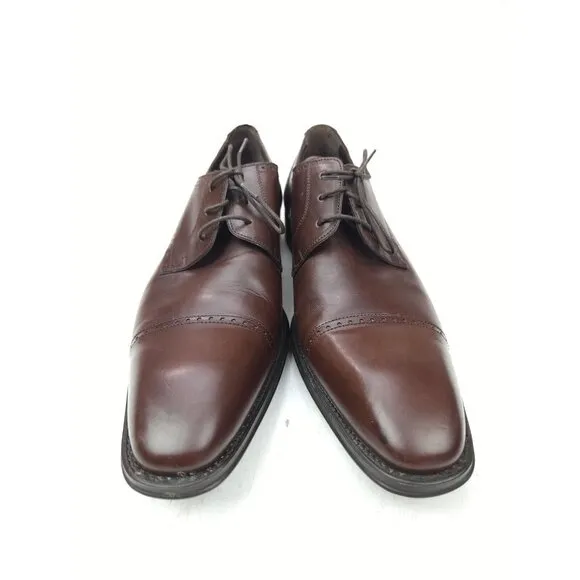 MEZLAN Mens Dress Shoes Brown Leather Lace Up Brogue Cap Toe Oxfords Size 10 M