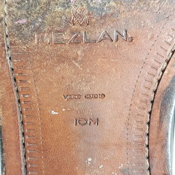 Mezlan Men’s Fiore US10M Black Leather Split Toe Derby Dress Shoes Made In Spain