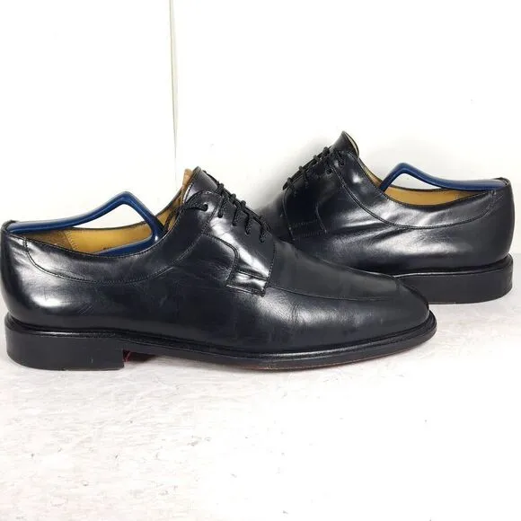 Mezlan Men’s Fiore US10M Black Leather Split Toe Derby Dress Shoes Made In Spain