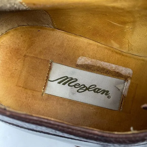 Mezlan Nigel Mens Brown Leather Derby Lace Up Dress Shoes Sz 10.5 M