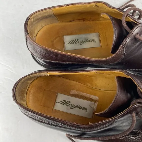 Mezlan Nigel Mens Brown Leather Derby Lace Up Dress Shoes Sz 10.5 M
