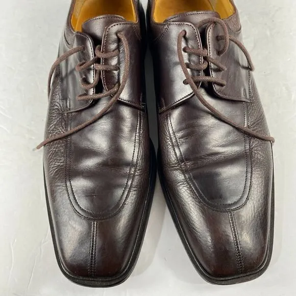 Mezlan Nigel Mens Brown Leather Derby Lace Up Dress Shoes Sz 10.5 M