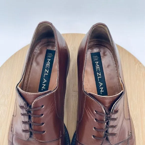 Mezlan Shoes Mens 9 Brown Leather Split Toe Dress Oxfords