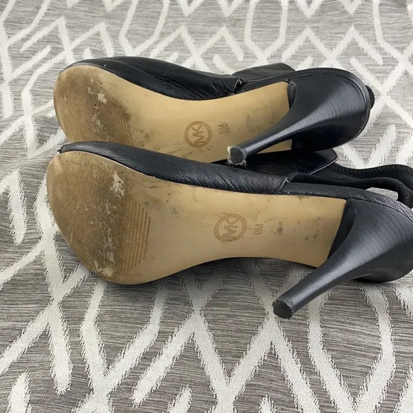 MICHAEL by Michael Kors Open Toe Slingback Heeled Shoes Black