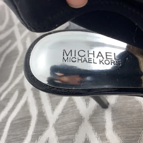 MICHAEL by Michael Kors Open Toe Slingback Heeled Shoes Black