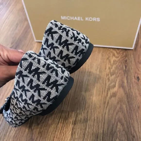 Michael Kors Flats black logo print flats loafers slip on shoes women’s 7