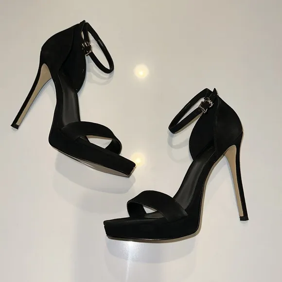 Michael Kors *Jordyn* black suede leather platform stiletto sandals 8.5