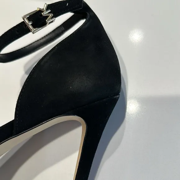 Michael Kors *Jordyn* black suede leather platform stiletto sandals 8.5