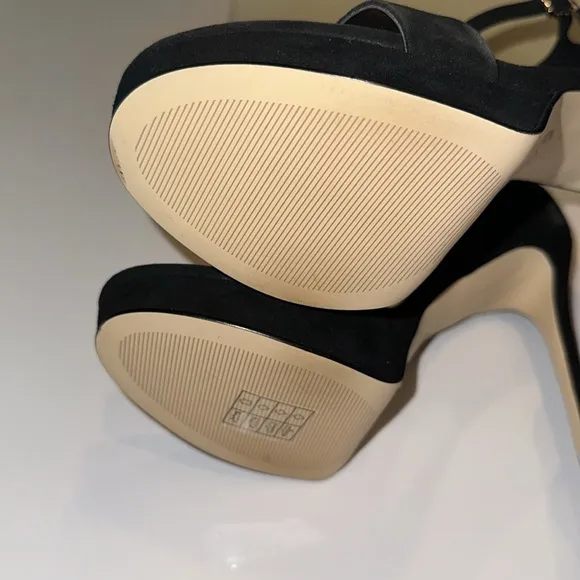 Michael Kors *Jordyn* black suede leather platform stiletto sandals 8.5