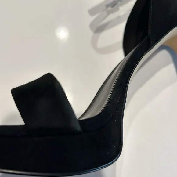 Michael Kors *Jordyn* black suede leather platform stiletto sandals 8.5
