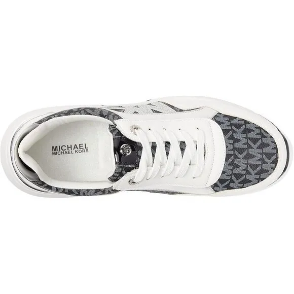 Michael Kors Little Girls Black White Cosmo Maddy Sneaker Shoes US 12 EU 30