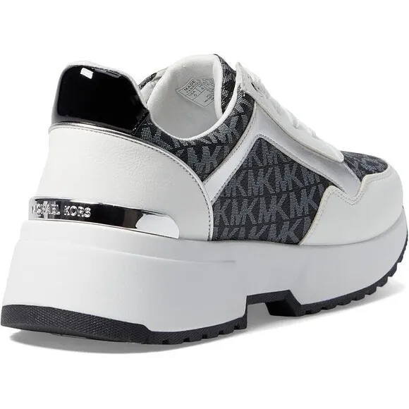 Michael Kors Little Girls Black White Cosmo Maddy Sneaker Shoes US 12 EU 30