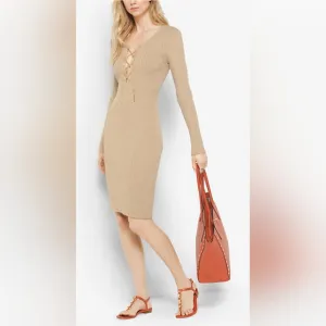 Michael Kors ribbed lace up dress