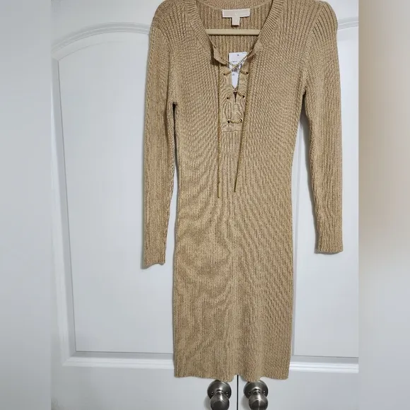 Michael Kors ribbed lace up dress