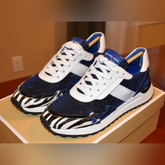 Michael Kors Zebra Blue Monroe Trainer