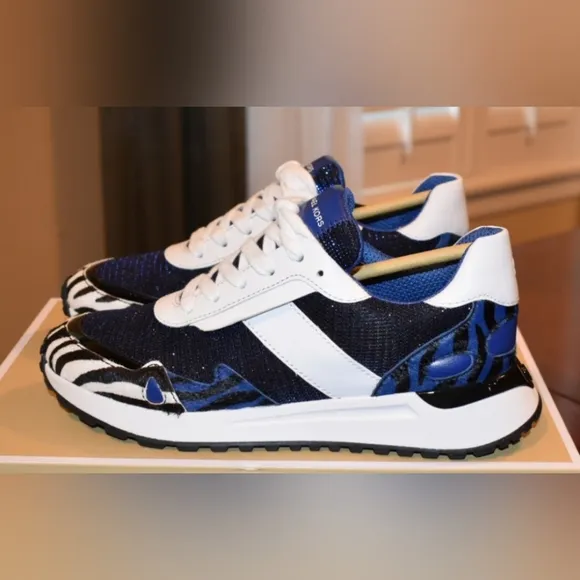 Michael Kors Zebra Blue Monroe Trainer