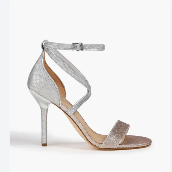 MICHAEL KORSMichael Kors Astrid Glitter Silver Gold Heeled Sandal