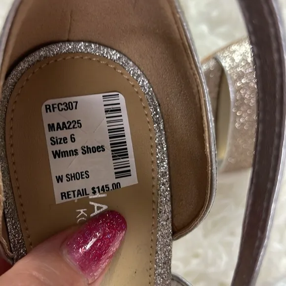 MICHAEL KORSMichael Kors Astrid Glitter Silver Gold Heeled Sandal