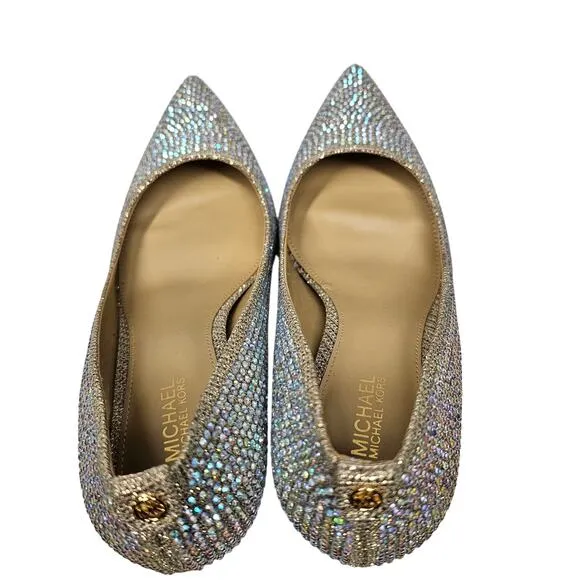 MICHAEL Michael Kors Alina Flex Pumps Size 6.5 Bling Sparkle Crystals