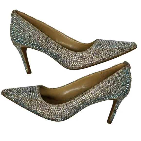 MICHAEL Michael Kors Alina Flex Pumps Size 6.5 Bling Sparkle Crystals