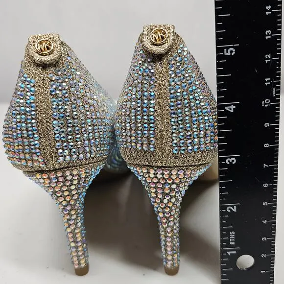 MICHAEL Michael Kors Alina Flex Pumps Size 6.5 Bling Sparkle Crystals