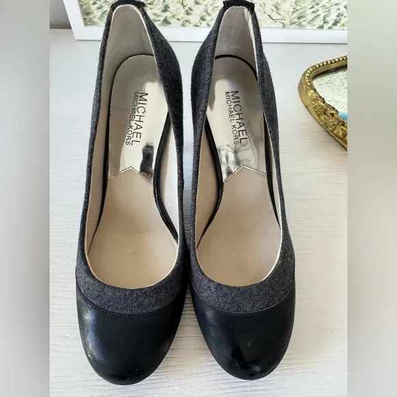 MICHAEL Michael Kors Gray and Black Stiletto Heels