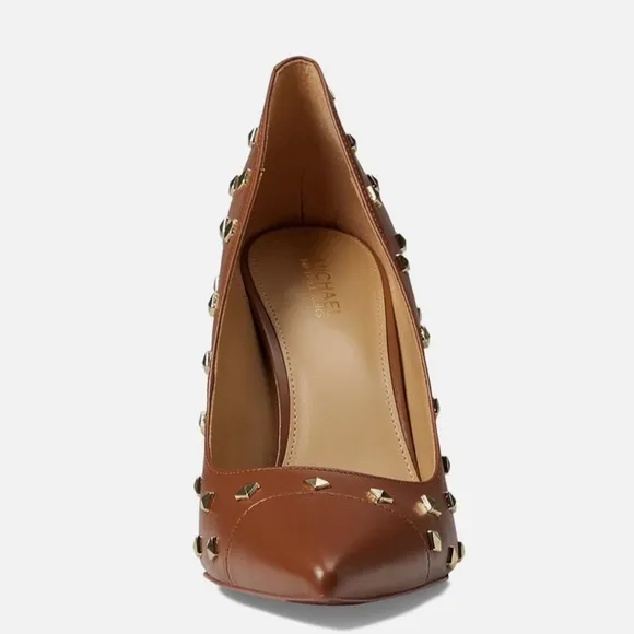 MICHAEL Michael Kors Keke Studded Tan Leather Pump Size 7