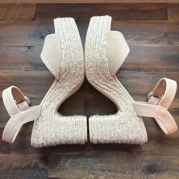 Mi.iM Jana Beige Espadrille Heeled Sandals Womens 9 Wedding Vacation Summer NWT