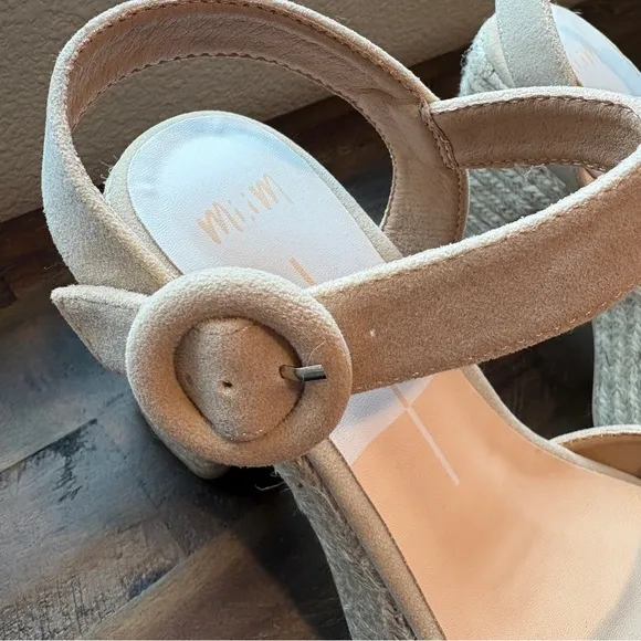 Mi.iM Jana Beige Espadrille Heeled Sandals Womens 9 Wedding Vacation Summer NWT