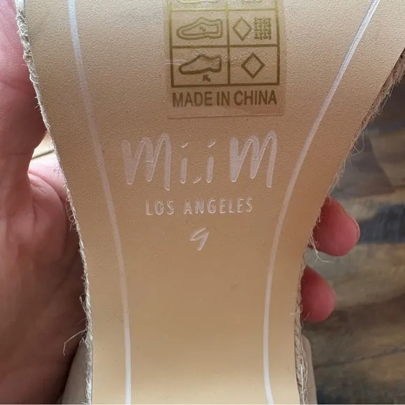 Mi.iM Jana Beige Espadrille Heeled Sandals Womens 9 Wedding Vacation Summer NWT