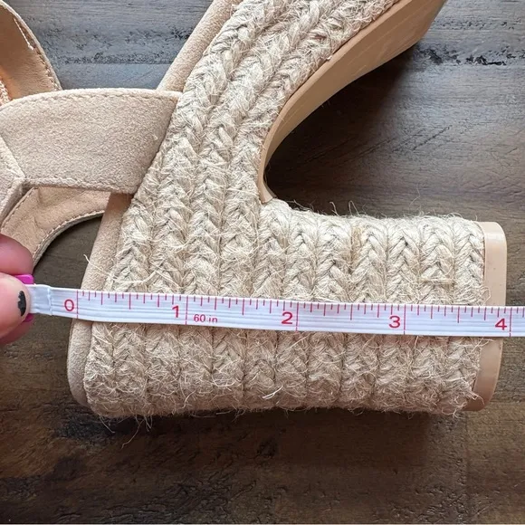 Mi.iM Jana Beige Espadrille Heeled Sandals Womens 9 Wedding Vacation Summer NWT