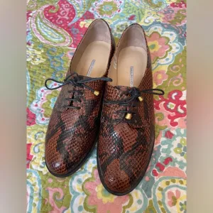Milano Bags shoes size 38 brown/black pattern tie
