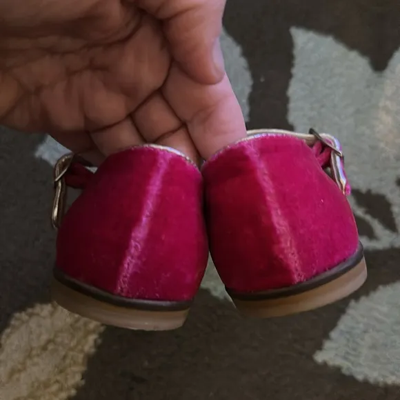 Mini Boden Kids Pink Velvety Fox Shoes Size 28