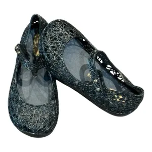 Mini Melissa Campana Papel black/silver glitter shoes