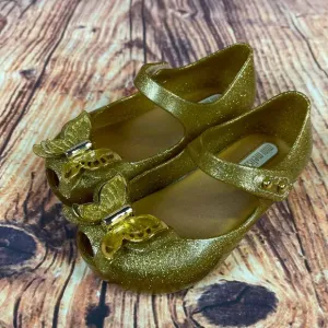 Mini Melissa Gold Glitter Butterfly Shoes