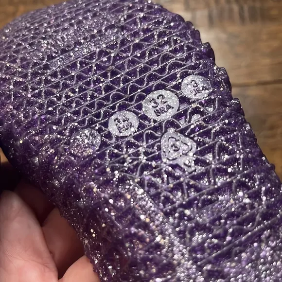 Mini Melissa Jelly Compana, Purple Glitter, size 3