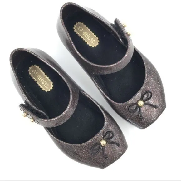 Mini Mellisa Multi Color Glitter Sparkle Mary Jane Shoes Size 7